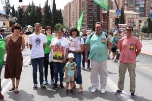 Integrantes de la candidatura de Por Andalucía, este domingo en la Marcha por el Clima.