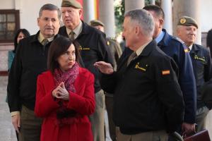 Margarita Robles durante su visita al Madoc.