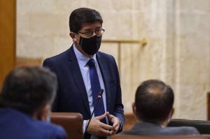 Juan Marín, en un pleno del Parlamento.