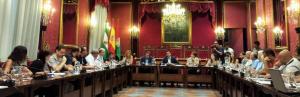La reunión de la Mesa del Ferrocarril se celebró en el Salón de Plenos de la capital.