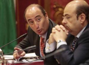 Juan García Montero y Sebastián Pérez, cuando eran ediles del Ayuntamiento.