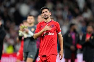 Jesus Navas en su despedida del Santiago Bernabéu.