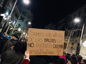 Pancarta, en la manifestación del pasado martes.