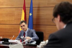 Pedro Sánchez en el Consejo de Ministros de este martes.