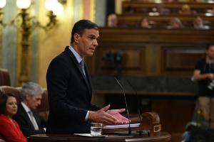 Pedro Sánchez durante su intervención en el Debate sobre el Estado de la Nación.