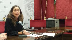 Pilar Rivas, en rueda de prensa.