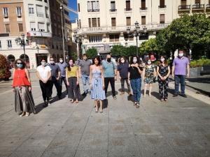 Martina Velarde, nueva líder de Podemos Andalucía, junto a su equipo en Córdoba, donde se ha constituido la nueva dirección del partido