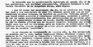 Parte del Informe de la Brigada Político Social sobre los detenidos el 22 de enero de 1976 tras la manifestación pro amnistía. 