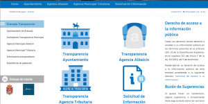 Captura de pantalla del portal de transparencia de Granada.