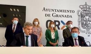 El grupo municipal del PP en el Ayuntamiento de Granada en rueda de prensa. 