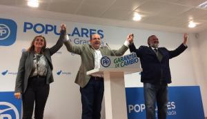 Los populares, en la celebración de la noche electoral.