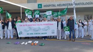 Protesta en el Hospital de Trauma por la falta de personal.