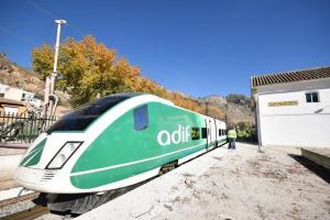 Imagen del tren laboratorio el pasado 1 de diciembre a su paso por Loja.