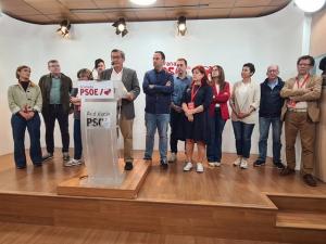 Entrena, en su comparecencia de esta noche electoral. 