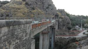 Obras en el viaducto de Puentequebrada.
