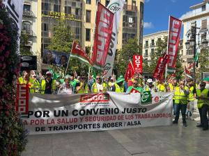 Movilización de trabajadores de Rober. 