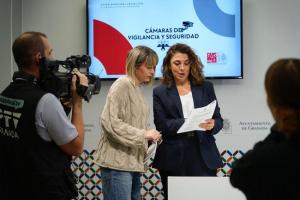 Raquel Ruz en la rueda de prensa sobre las cámaras municipales.
