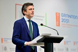Jorge Saavedra, este viernes en rueda de prensa.