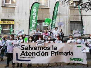 Imagen de archivo de una protesta de SATSE en defensa de la Atención Primaria.