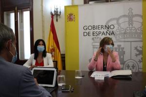 Sandra García, en un momento de la reunión celebrada este viernes en Granada.