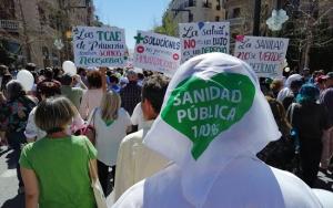 Detalle de la manifestación en marzo del pasado año.