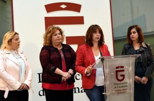 De izquierda a derecha, las diputadas provinciales Purificación López, Fátima Gómez, Olvido de la Rosa e Irene Justo.