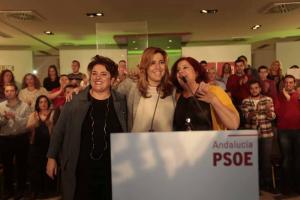 Díaz con Jiménez y Ramón en un acto de partido.