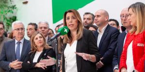 Susana Díaz, este lunes en la sede del PSOE-A.