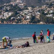 Playa sexitana, este sábado 20 de febrero.