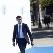 Rishi Sunak (Reino Unido), a su llegada al Palacio de Congresos.